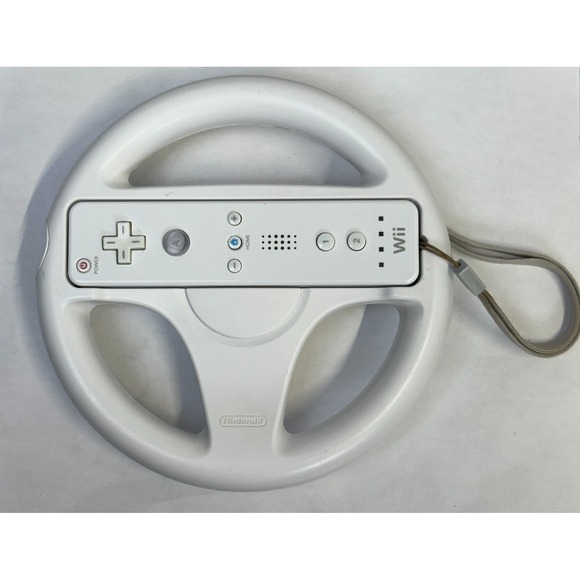 Nintendo Other - Nintendo Wii Wheel Steering Wheel + Wii Remote Controller White and Blue